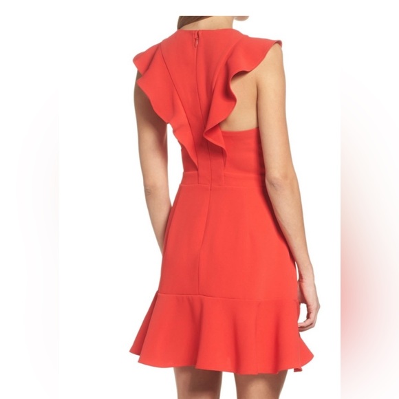 Chelsea Red Ruffle Dress - Vibrant Red size XS - Picture 2 of 6